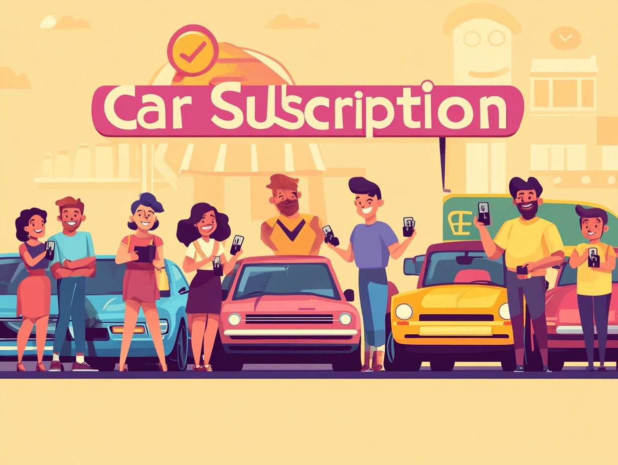 Illustration explaining the process of car subscriptions