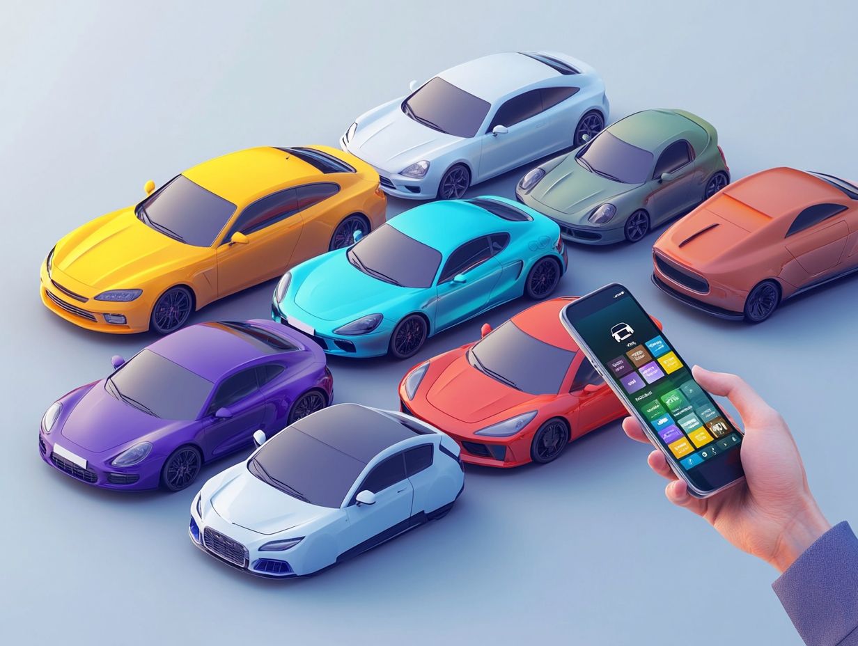 Visual representation of various types of car subscription services available.