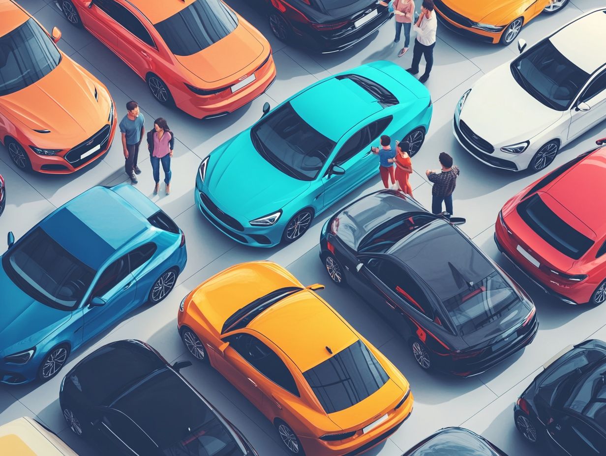 A variety of vehicles available through car subscription services