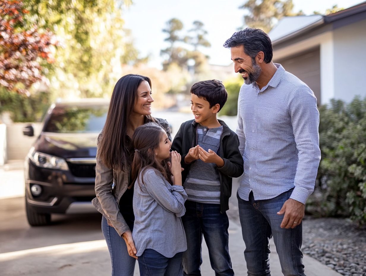 A family enjoying a road trip in a spacious SUV.