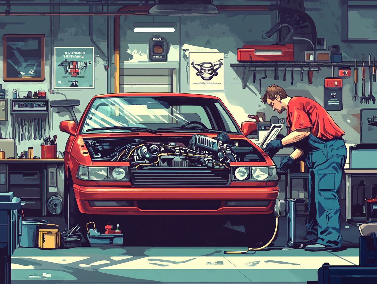 Illustration of maintenance services included in a subscription car plan.