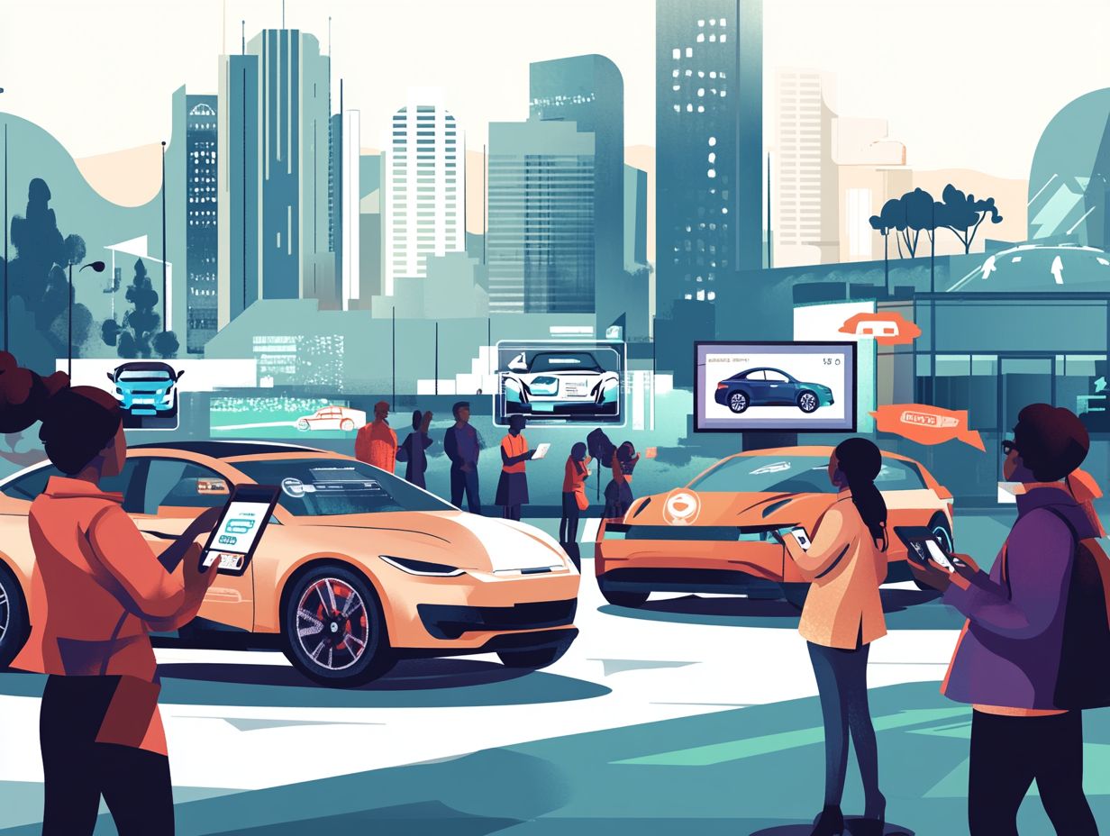 Illustration showing the rise of car subscription services.